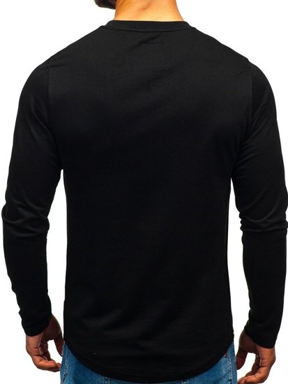 Men's Printed Sweatshirt Black-Blue Bolf 0756