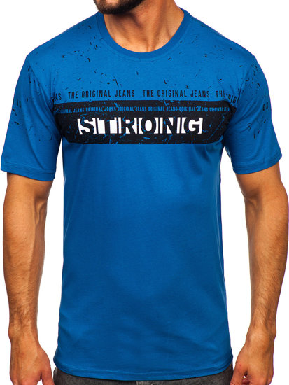 Men's Printed T-shirt Blue Bolf 14204