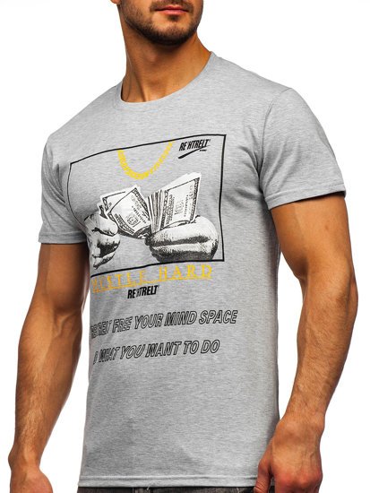 Men's Printed T-shirt Grey Bolf KS2538