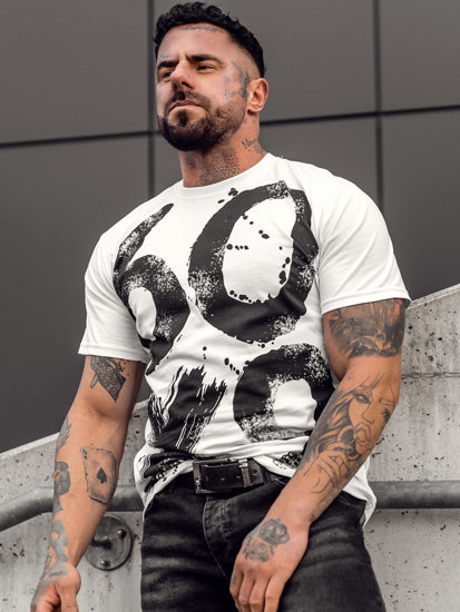 Men's Printed T-shirt White Bolf 0303A