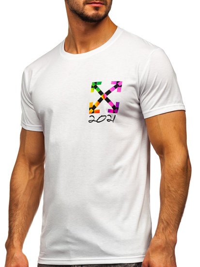 Men's Printed T-shirt White Bolf KS2513