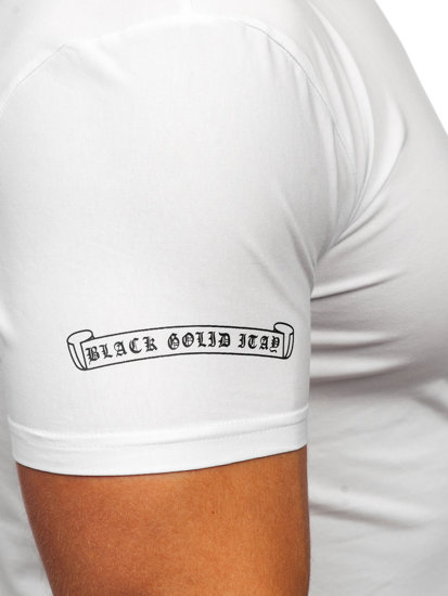 Men's Printed T-shirt with Pocket White Bolf MT3044