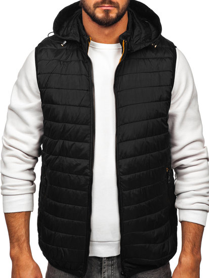Men's Quilted Gilet with Hood Black Bolf 7157