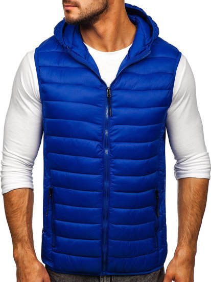 Men's Quilted Hooded Gilet Navy Blue Bolf HDL88002