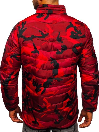 Men's Quilted Lightweight Sport Jacket Camo-Red Bolf SM32