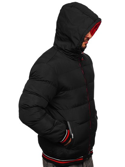 Men's Quilted Reversible Winter Jacket Black-Red Bolf 7410