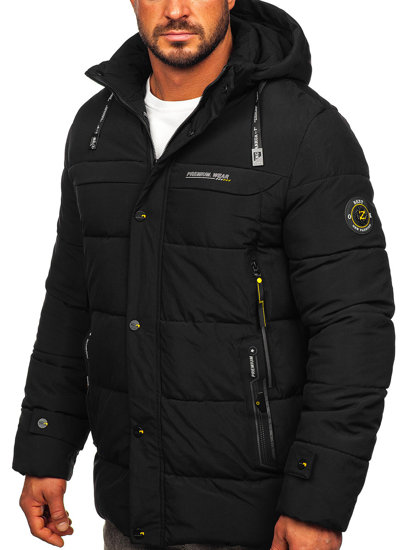Men's Quilted Winter Jacket Black Bolf 22M58