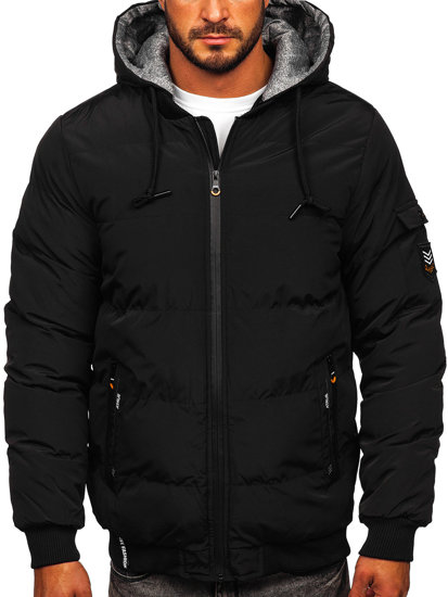 Men's Quilted Winter Jacket Black Bolf 7408