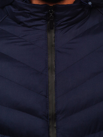 Men's Quilted Winter Jacket Navy Blue Bolf 5M765