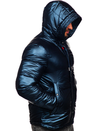 Men's Quilted Winter Jacket Navy Blue Bolf EX2125