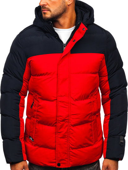 Men's Quilted Winter Jacket Red Bolf 6484