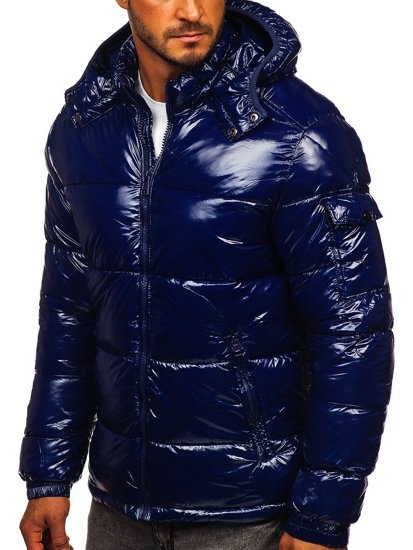 Men's Quilted Winter Sport Jacket Navy Blue Bolf 974