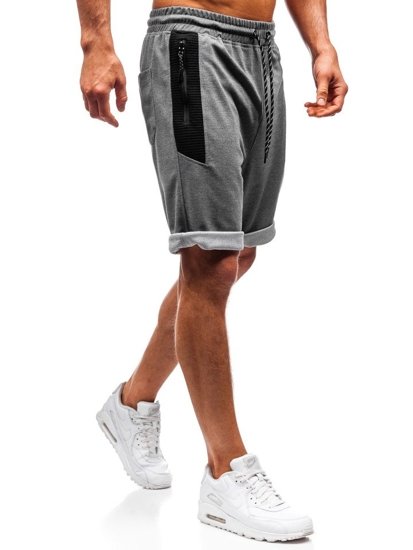 Men's Sweat Shorts Grey-Black Bolf Q3874