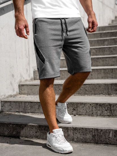 Men's Sweat Shorts Grey-White Bolf Q3875