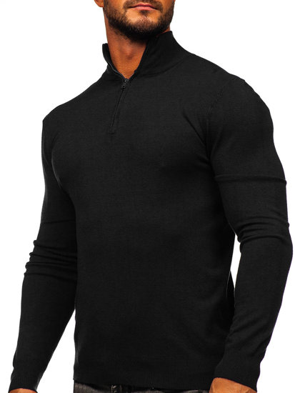 Men's Sweater with stand up collar Black Bolf MM6007