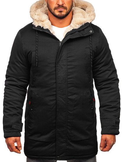 Men's Winter Parka Jacket Black Bolf 22M52