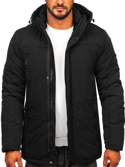 Men's Winter Parka Jacket Black Bolf 5M717