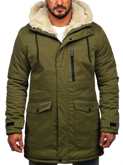 Men's Winter Parka Jacket Khaki Bolf 22M37