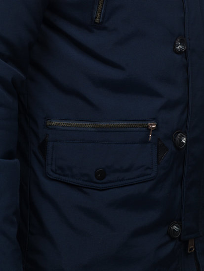 Men's Winter Parka Jacket Navy Blue Bolf 1795 