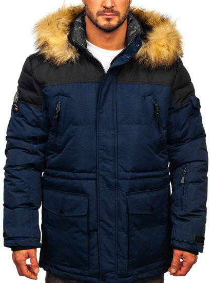 Men's Winter Sport Ski Jacket Navy Blue Bolf 6400