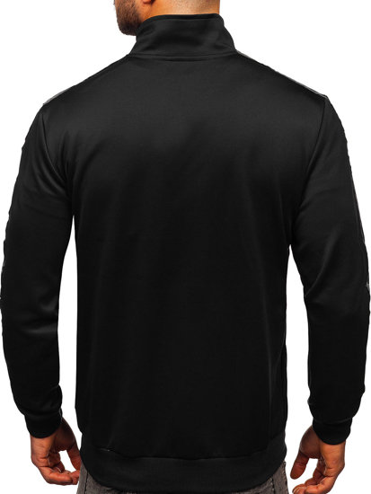 Men's Zip Stand Up Printed Sweatshirt Black Bolf HY966