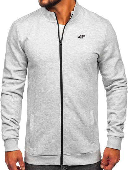 Men's Zip Sweatshirt Light Grey 4F BLM351