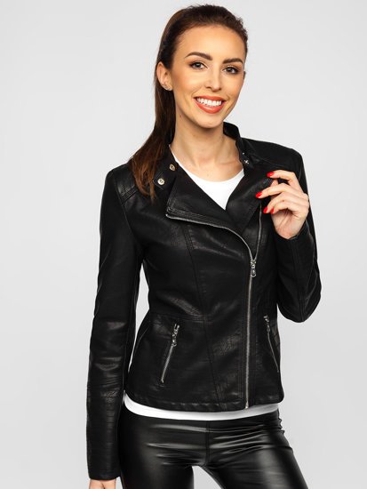 Women's Leather Jacket Black Bolf R202