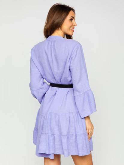 Women's Muslin Dress with Flounces Violet Bolf A2160
