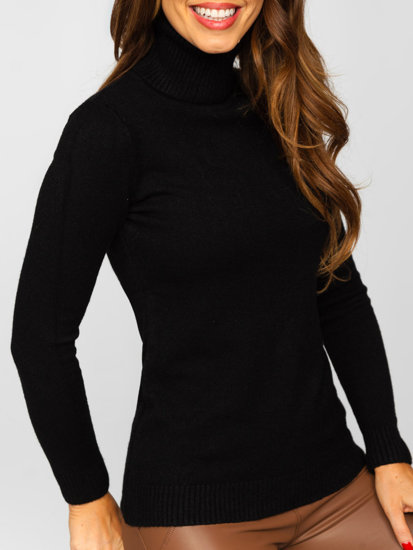 Women's Polo Neck Sweater Black Bolf J52386-2