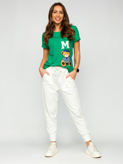 Women's Printed T-shirt Green Bolf 52352