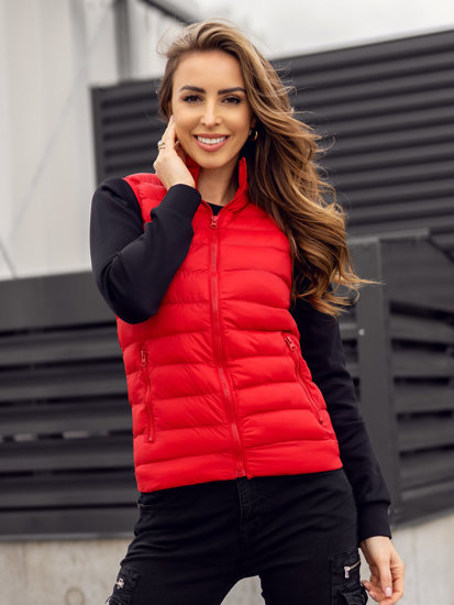 Women's Quilted Gilet Red Bolf 23077