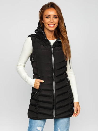 Women's Quilted Hooded Gilet Black Bolf 6804