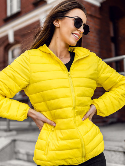 Women's Quilted Lightweight Hooded Jacket Yellow Bolf M23036