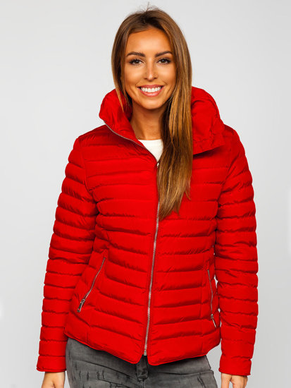 Women's Quilted Winter Jacket Dark Red Bolf 23063
