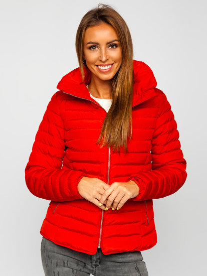Women's Quilted Winter Jacket Red Bolf 23063