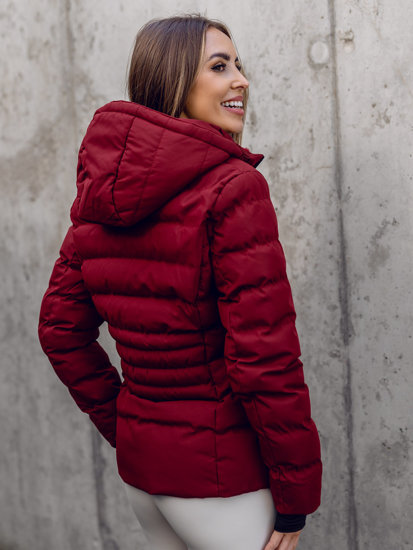 Women's Quilted Winter Jacket with Hood Claret Bolf 5M769