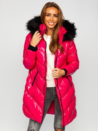 Women's Quilted Winter Jacket with Hood Pink Bolf 23069A