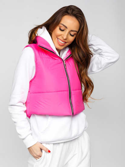 Women's Short Quilted Gilet Pink Bolf 82330