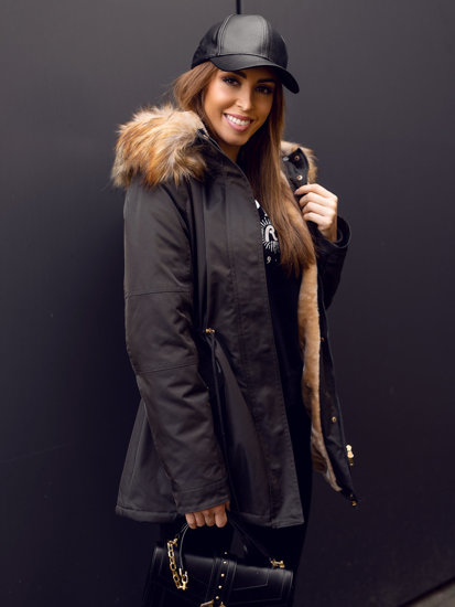 Women's Winter Hooded Parka Jacket Khaki Bolf B532