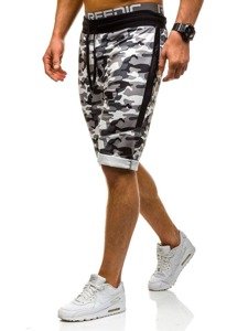 Camo-Grey Men's Sweat Shorts Bolf 8310