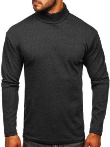 Men's Basic Polo Neck Sweater Graphite Bolf 145347