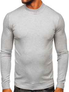 Men's Basic Short Polo Neck Sweater Grey Bolf MMB603