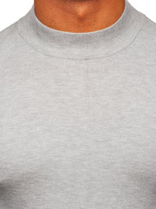 Men's Basic Short Polo Neck Sweater Grey Bolf MMB603