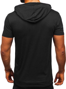 Men's Basic T-shirt with Hood Black Bolf 8T89