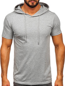 Men's Basic T-shirt with Hood Grey Bolf 8T957