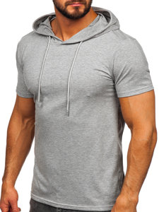 Men's Basic T-shirt with Hood Grey Bolf 8T957