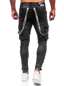 Men's Cargo Jeans Black Bolf TF096