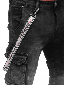 Men's Cargo Jeans Black Bolf TF096