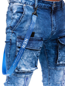 Men's Cargo Jeans Navy Blue Bolf TF145