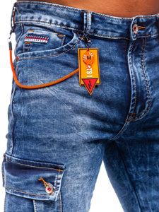 Men's Cargo Jeans Skinny Fit Navy Blue Bolf R51006S0